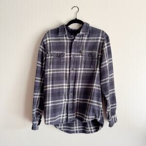 Woolrich Grey Plaid Flannel Shirt Jacket Shacket - Medium